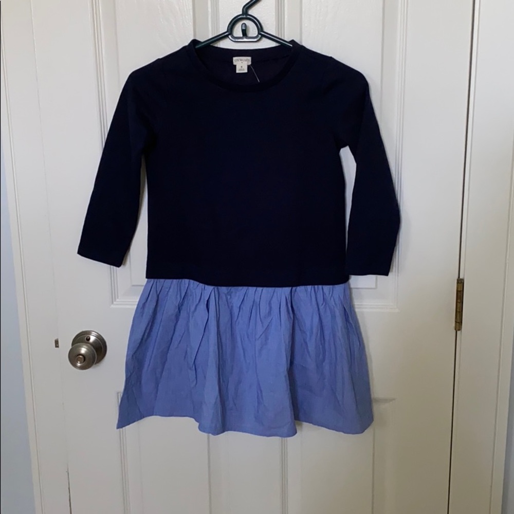 Crewcuts Navy blue sweatshirt skirt dress NWT